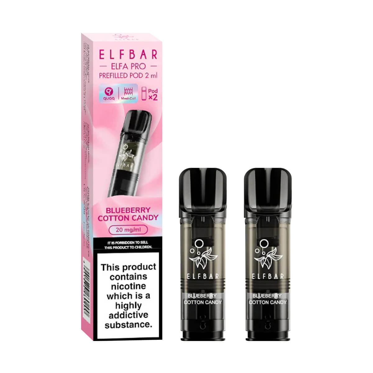 ELF Bar ELFA Pro Prefilled Pods Blueberry Cotton Candy Duo