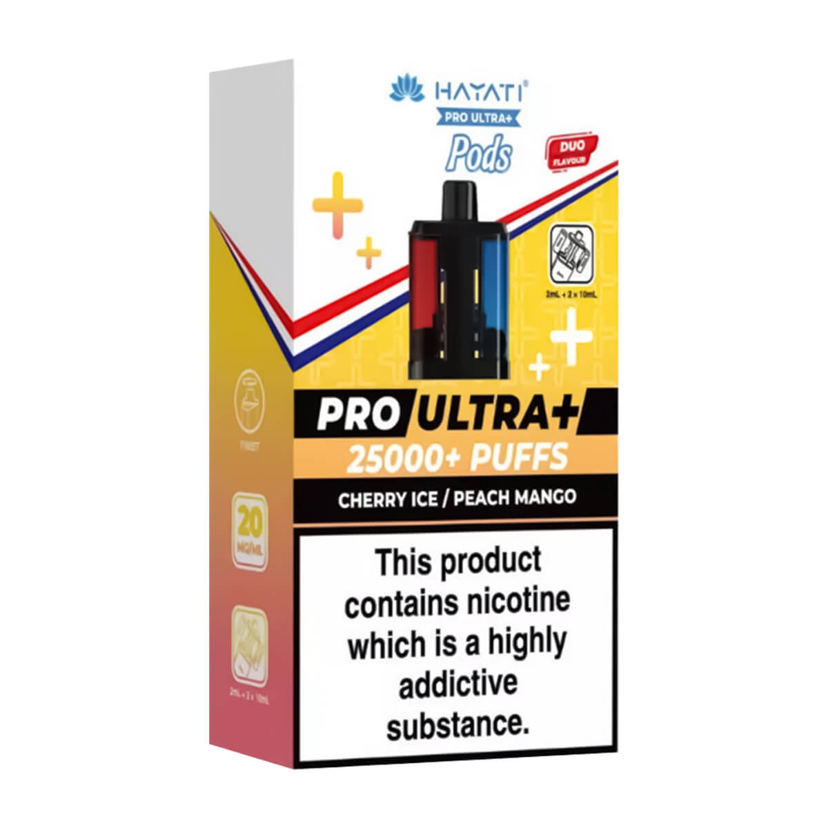 Cherry Ice & Peach Mango Pro Ultra Plus 25K Prefilled Pod + Refill by Hayati