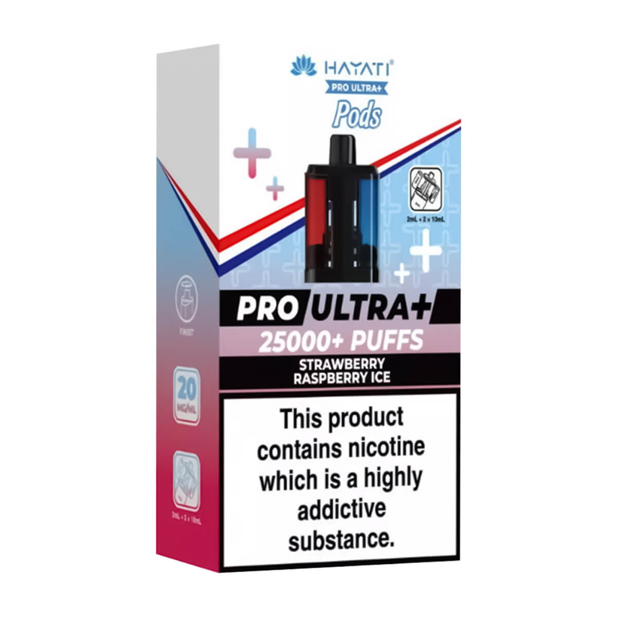 Strawberry Raspberry Ice Pro Ultra Plus 25K Prefilled Pod + Refill by Hayati
