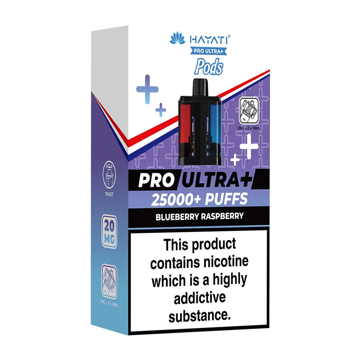Blueberry Raspberry Pro Ultra Plus 25K Prefilled Pod + Refill by Hayati