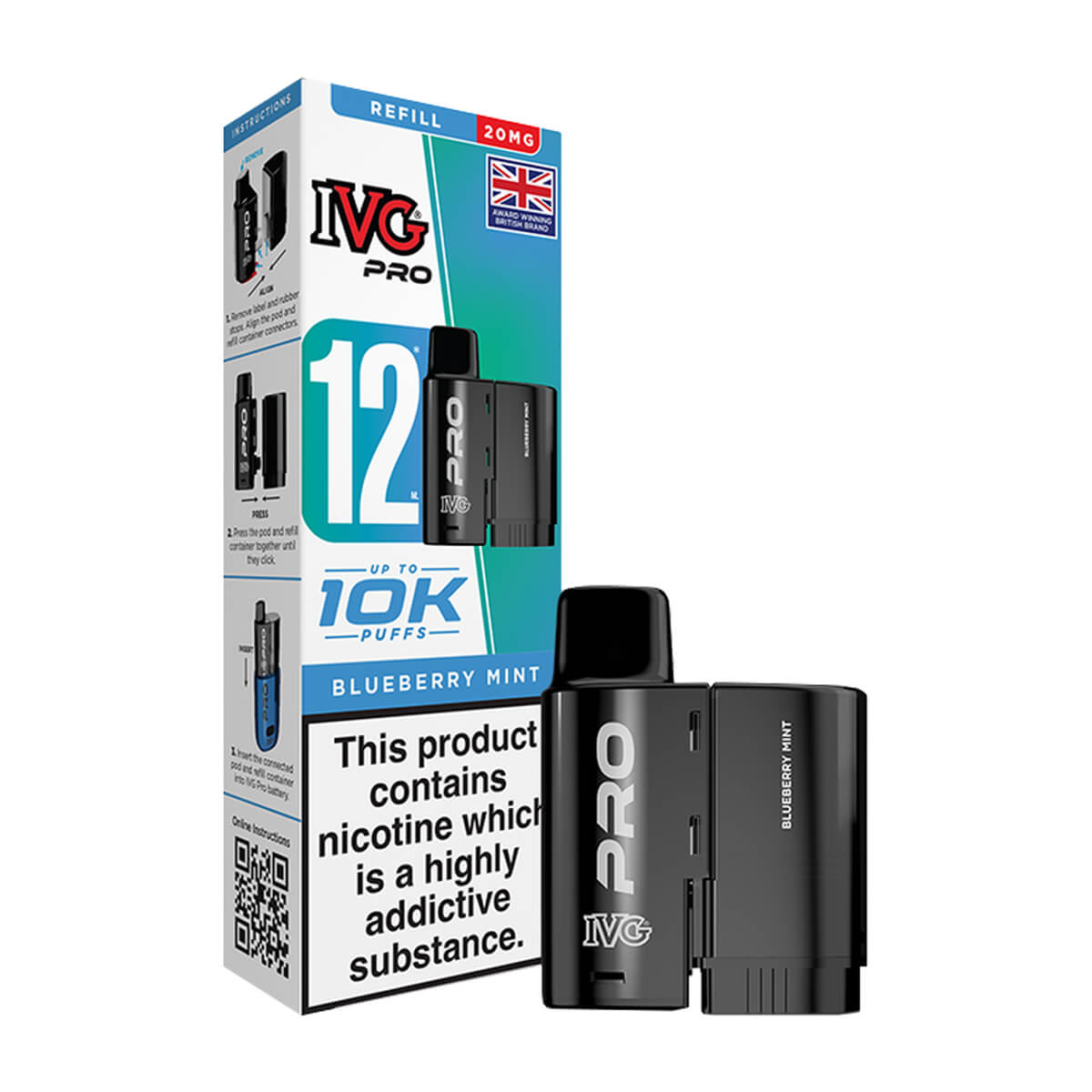 Blueberry Mint IVG Pro 12 Refill Pack