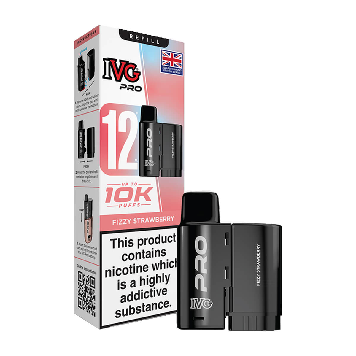 Fizzy Strawberry IVG Pro 12 Refill Pack