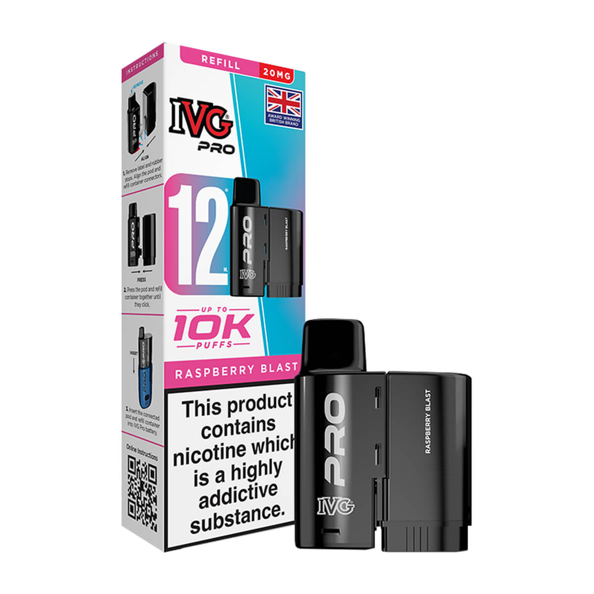 Raspberry Blast IVG Pro 12 Refill Pack