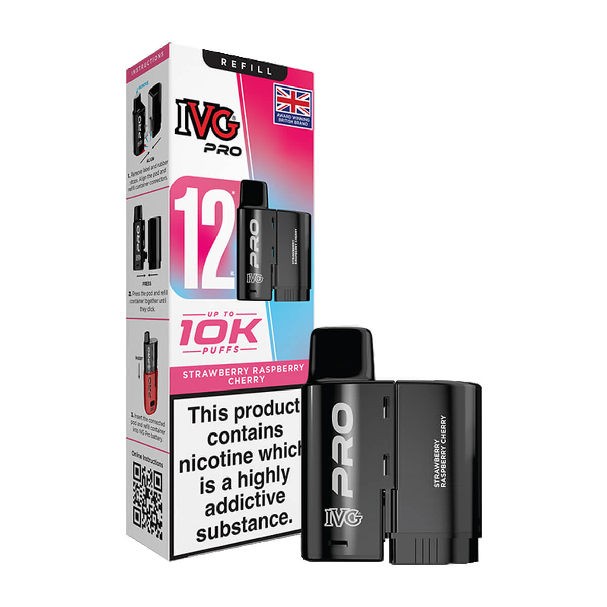 Strawberry Raspberry Cherry IVG Pro 12 Refill Pack