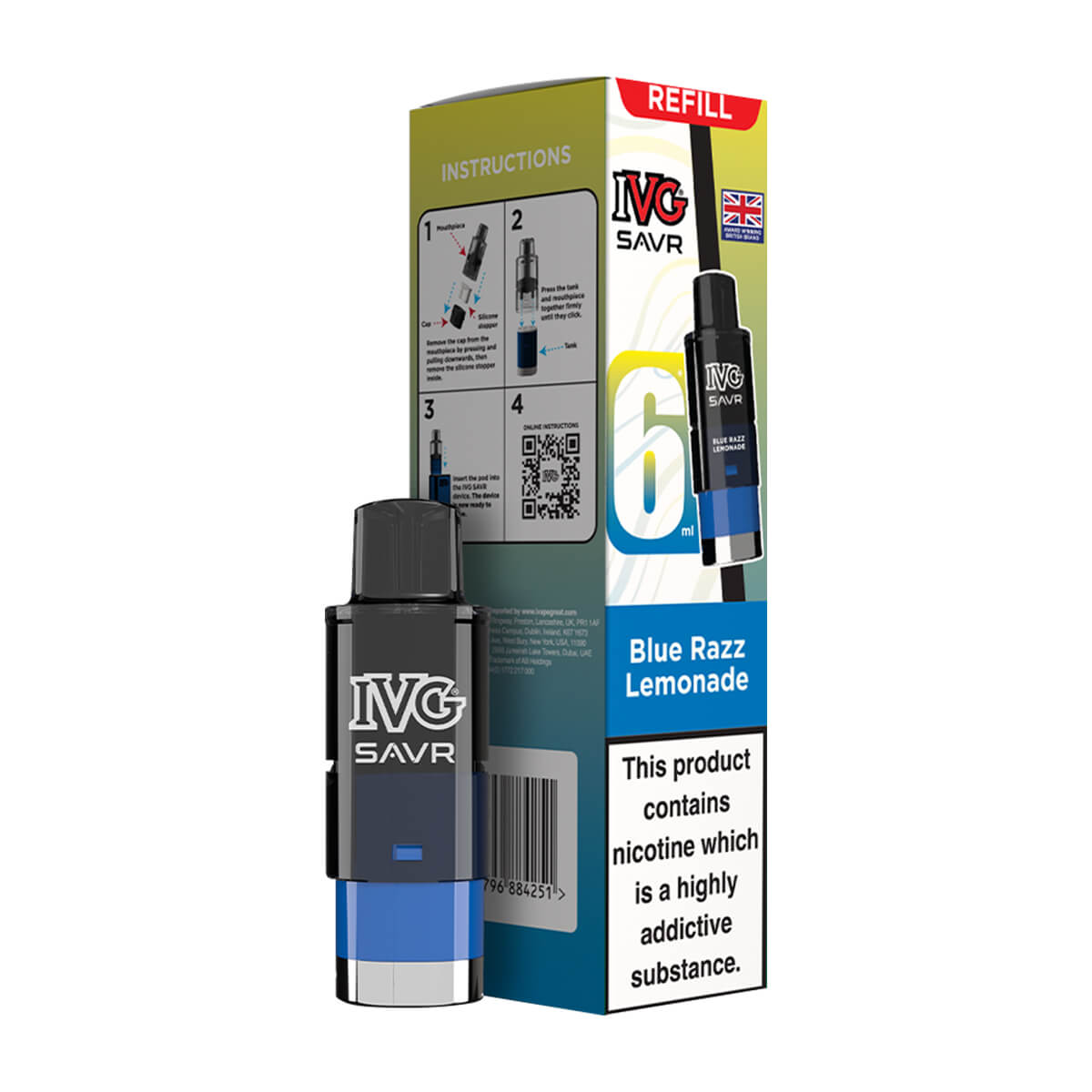 IVG SAVR Prefilled Pod Blue Razz Lemonade