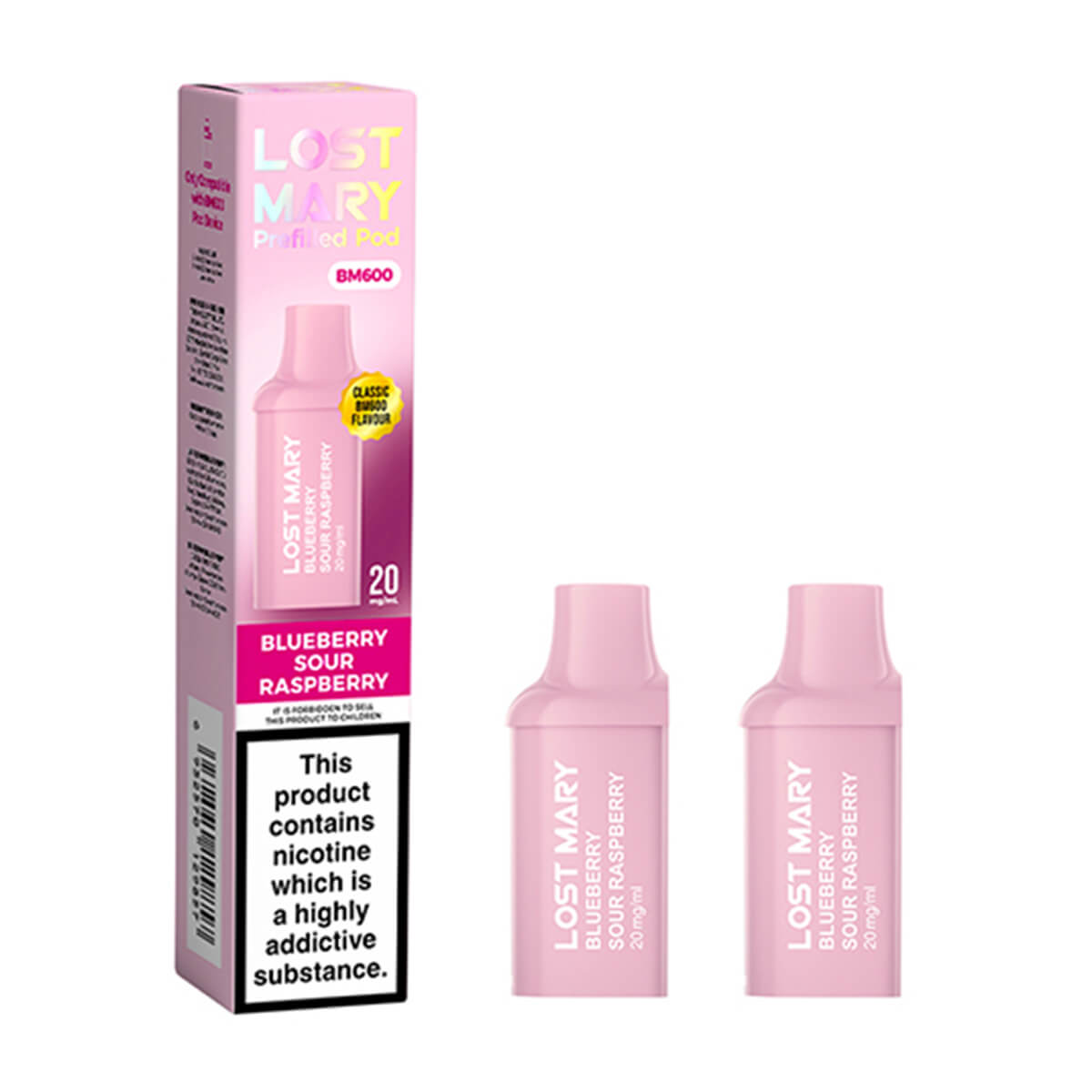 Blueberry Sour Raspberry BM600 Prefilled Pods by Lost Mary