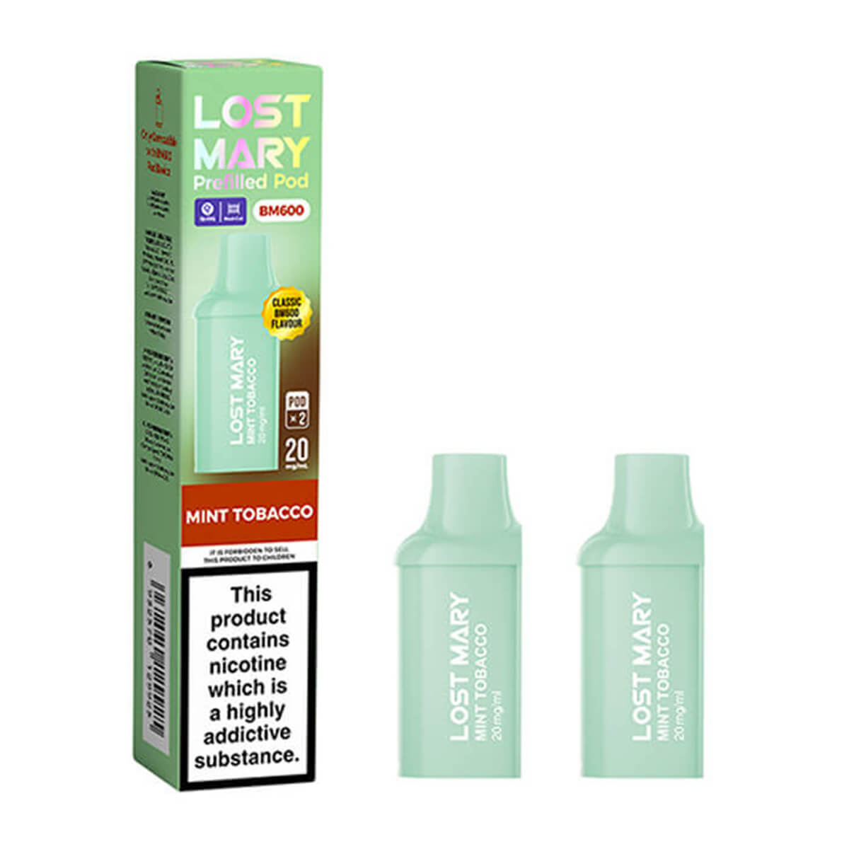 Mint Tobacco BM600 Prefilled Pods by Lost Mary