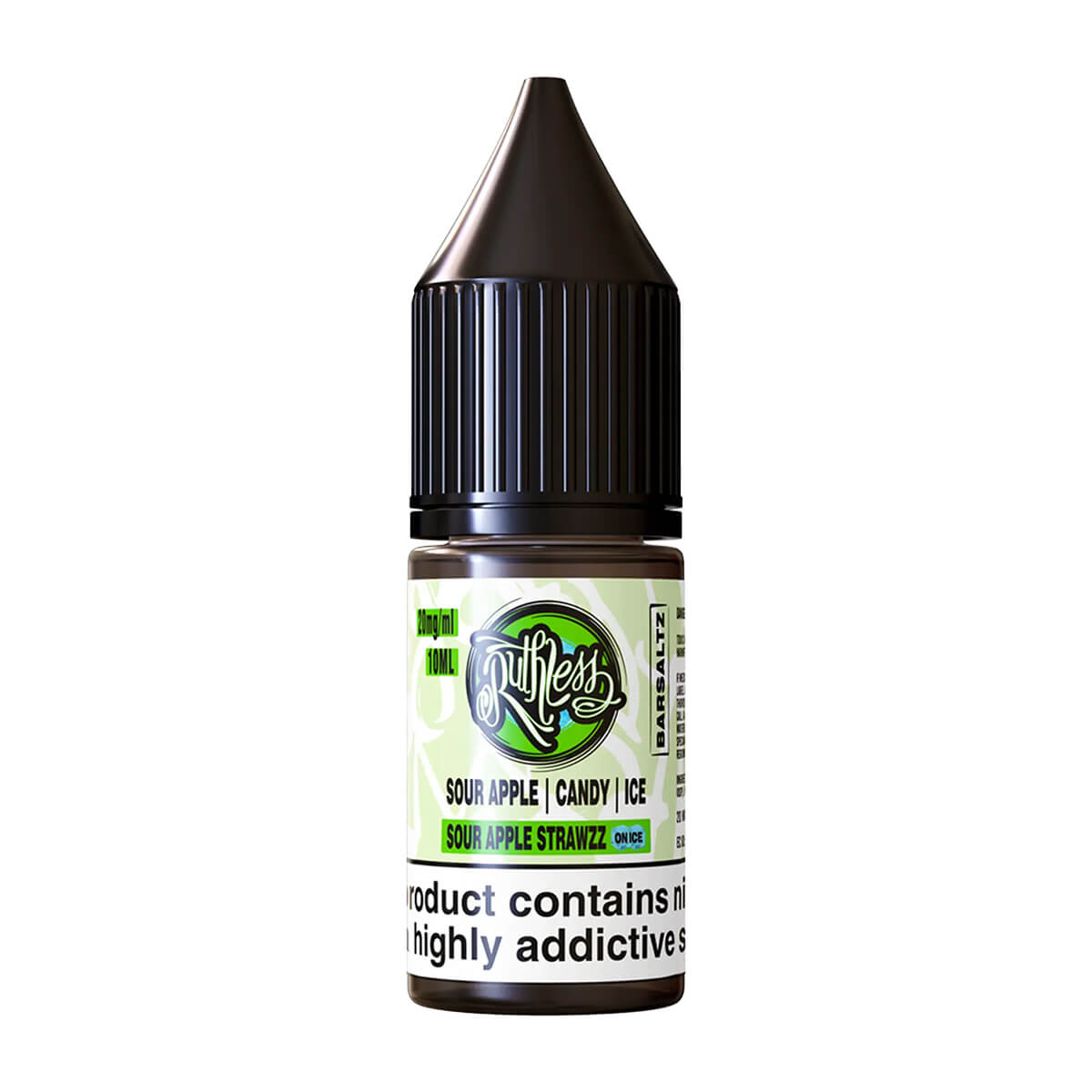 Sour Apple Strawzz On Ice Nic Salt E-Liquids by Ruthless Bar Saltz