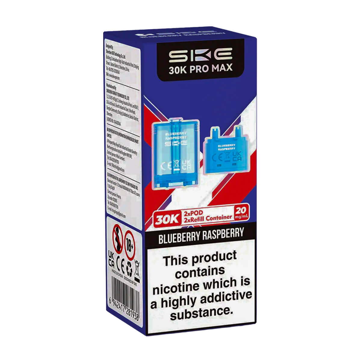 Blueberry Raspberry SKE 30K Pro Max Prefilled Pod + Refill