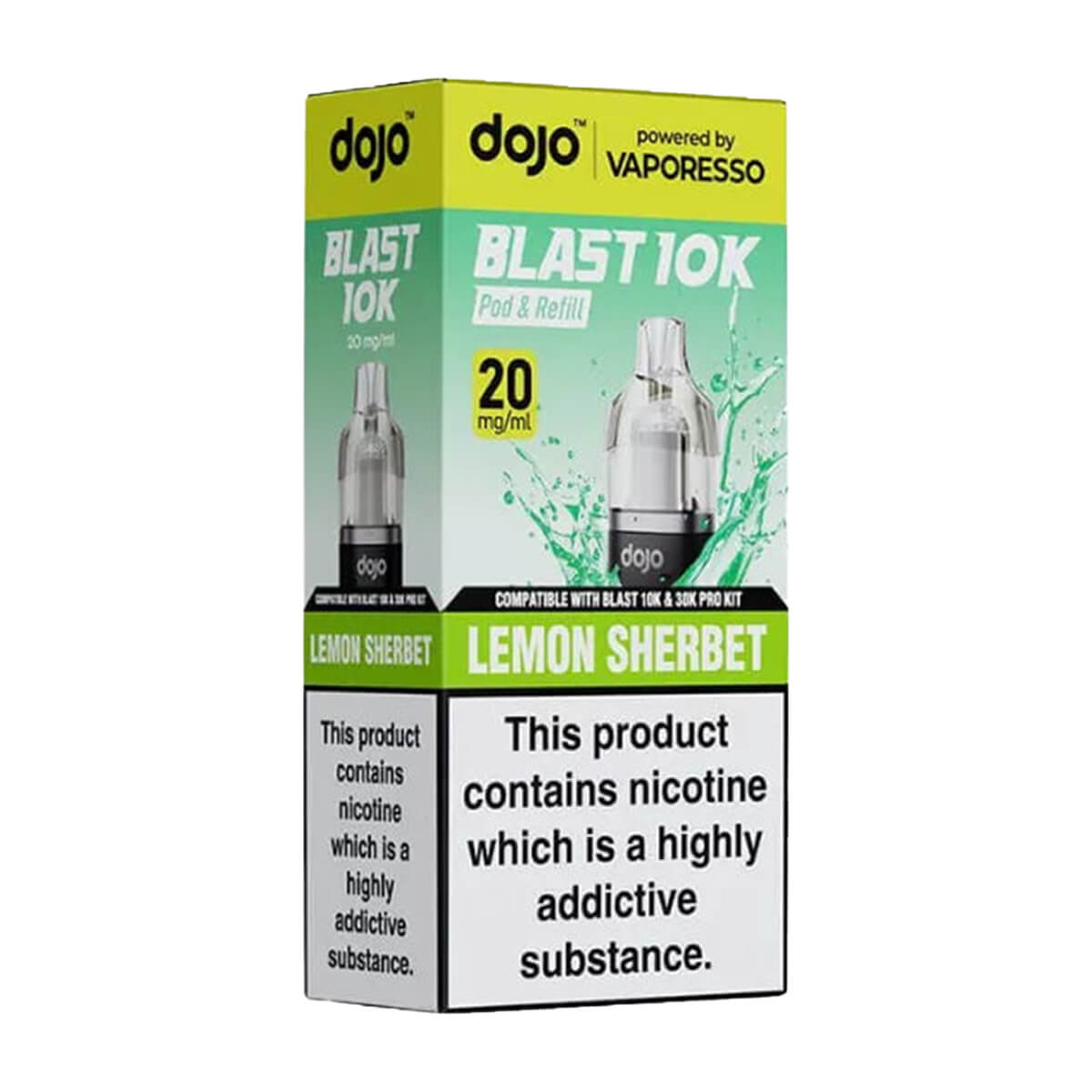 Lemon Sherbet DoJo Blast 10k Prefilled Pods + Refills by Vaporesso