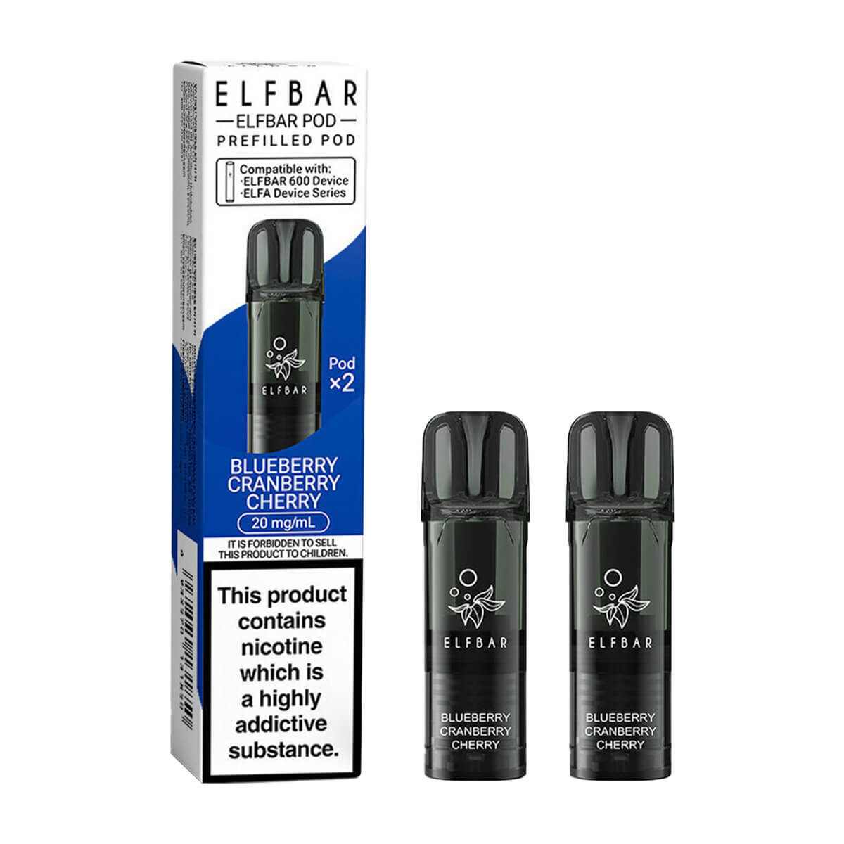 Blueberry Cranberry Cherry ELF Bar 600 Prefilled Pods