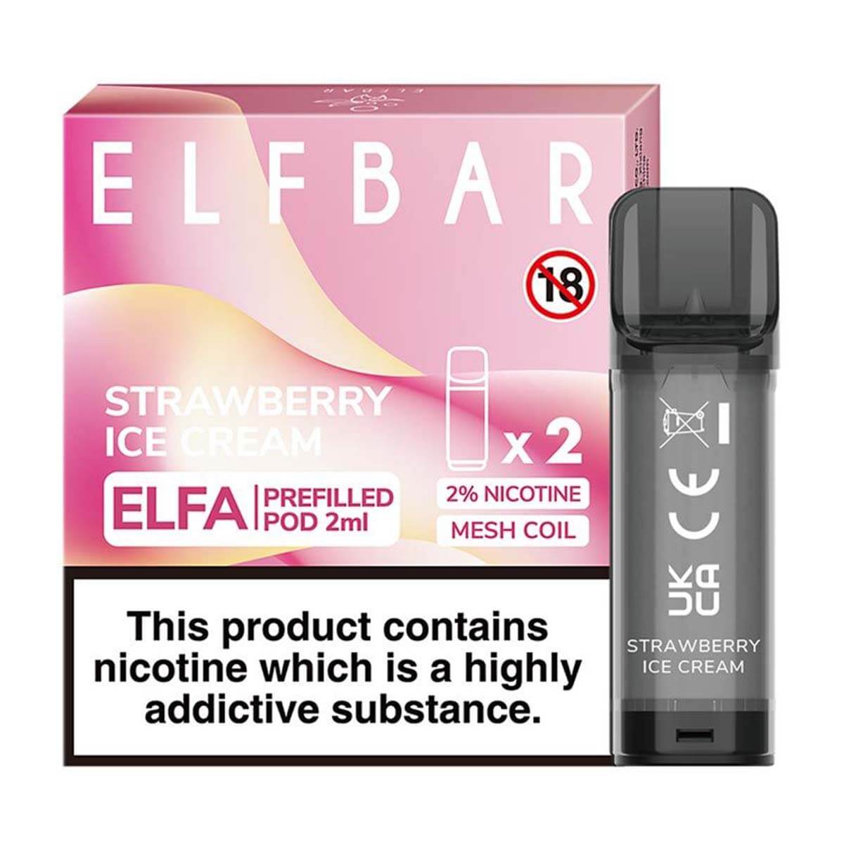 Strawberry Ice Cream Elfa Prefilled Pods By Elf Bar