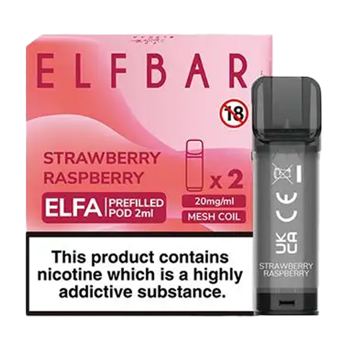 Strawberry Raspberry Elfa Prefilled Pods By Elf Bar