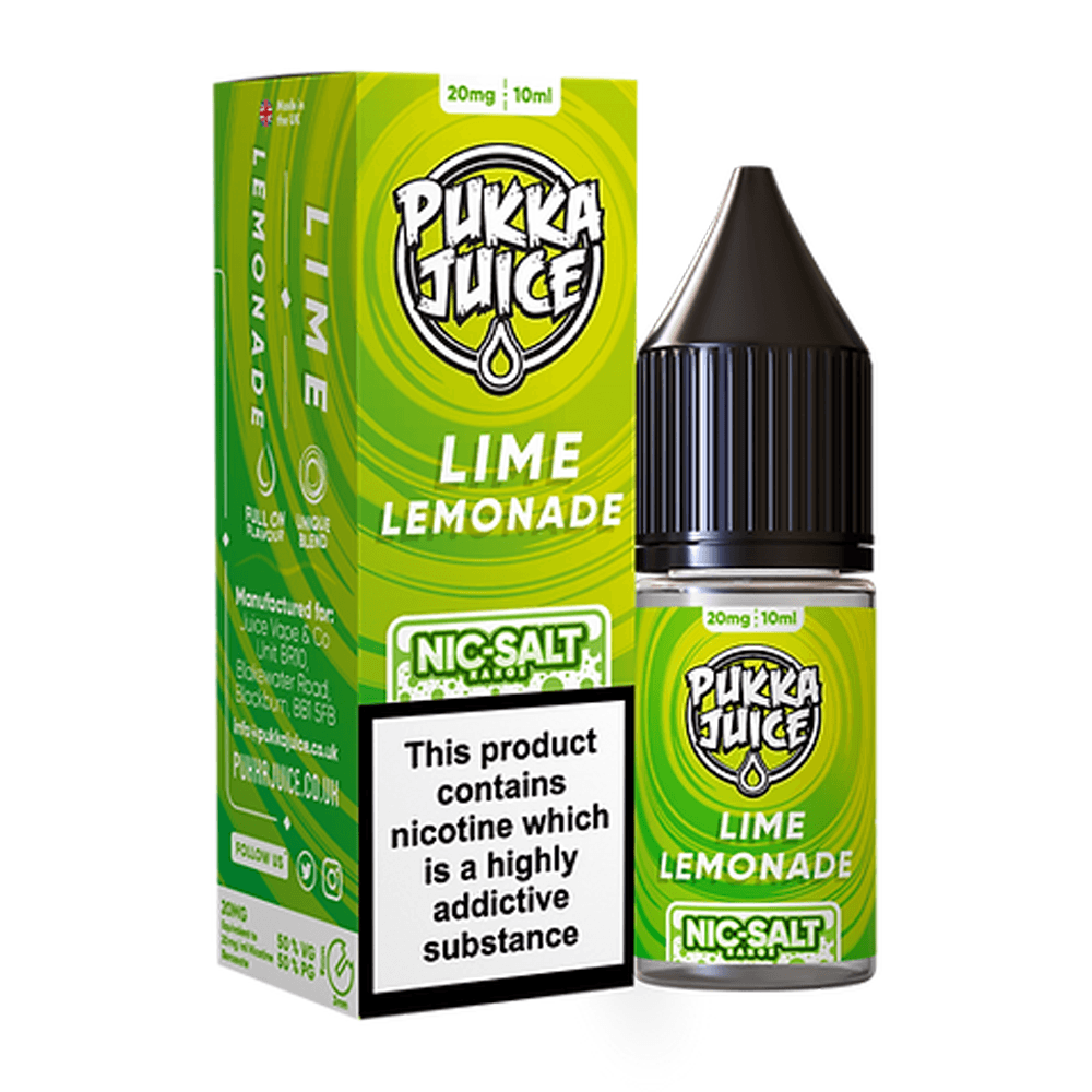 Lime Lemonade Nic Salt E Liquid By Pukka Juice