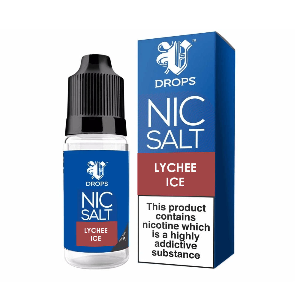Lychee Ice Nic Salt E-Liquid V Drops - Rainbow Range