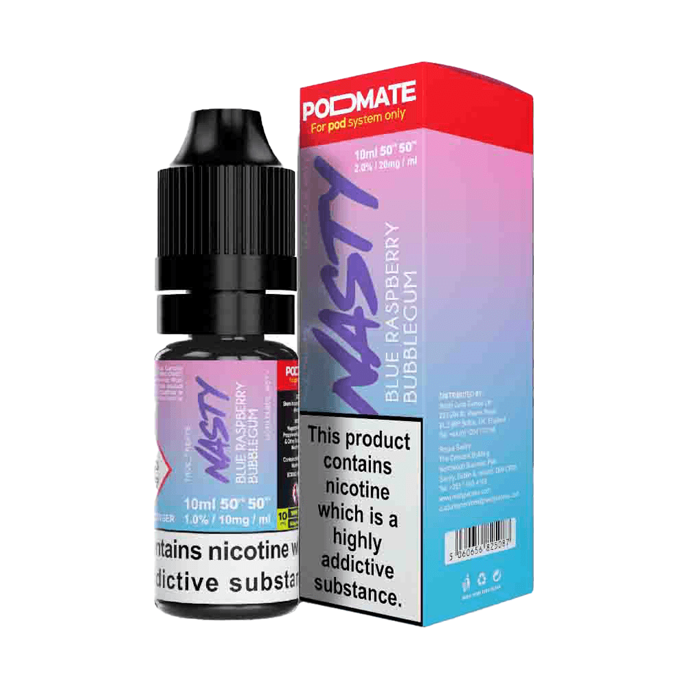 Blue Raspberry Bubblegum Nic Salt E-Liquid By Nasty Podmate