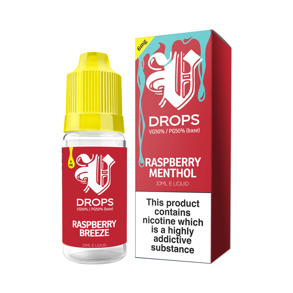 Raspberry Breeze E-Liquid V Drops - Rainbow Range