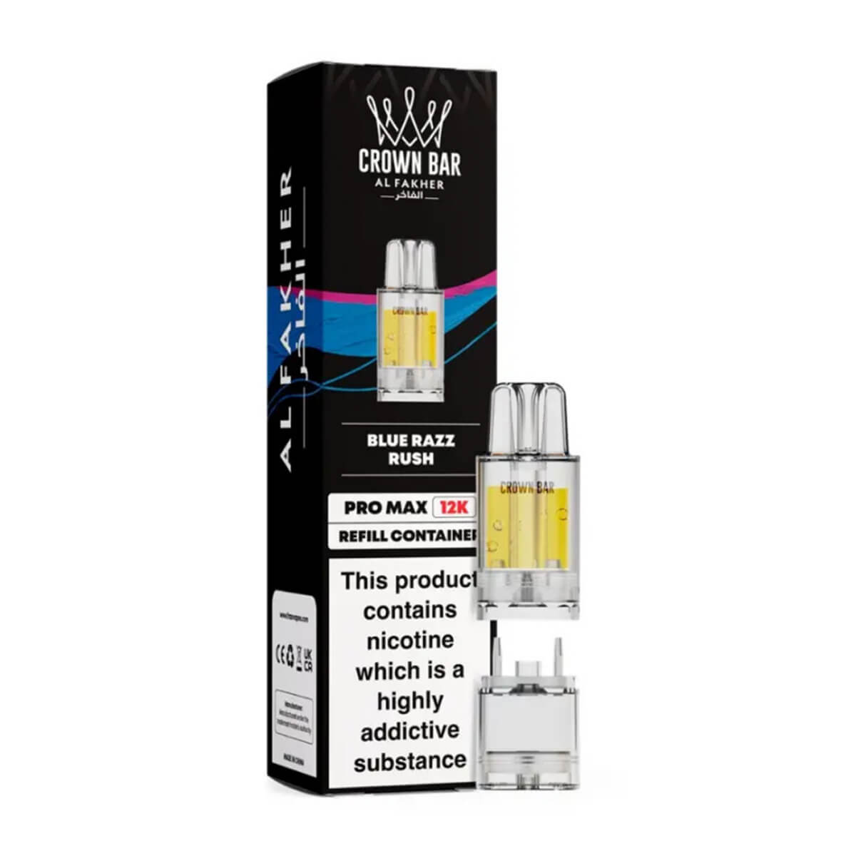 Blue Razz Rush Crown Bar Pro Max 12K Refill Pods by Al Fakher
