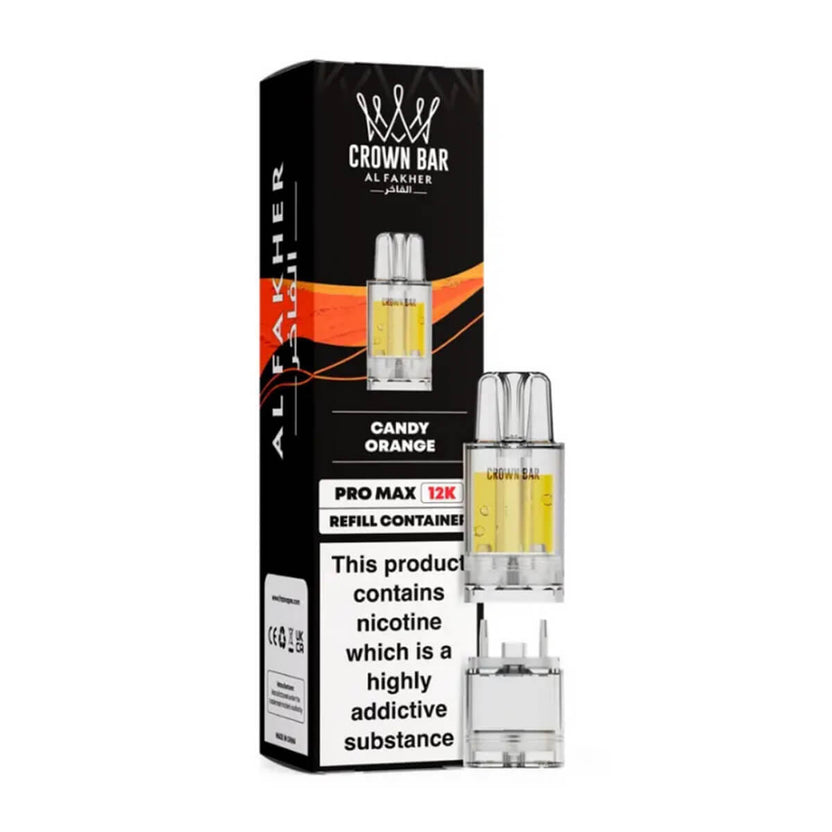 Candy Orange Crown Bar Pro Max 12K Refill Pods by Al Fakher