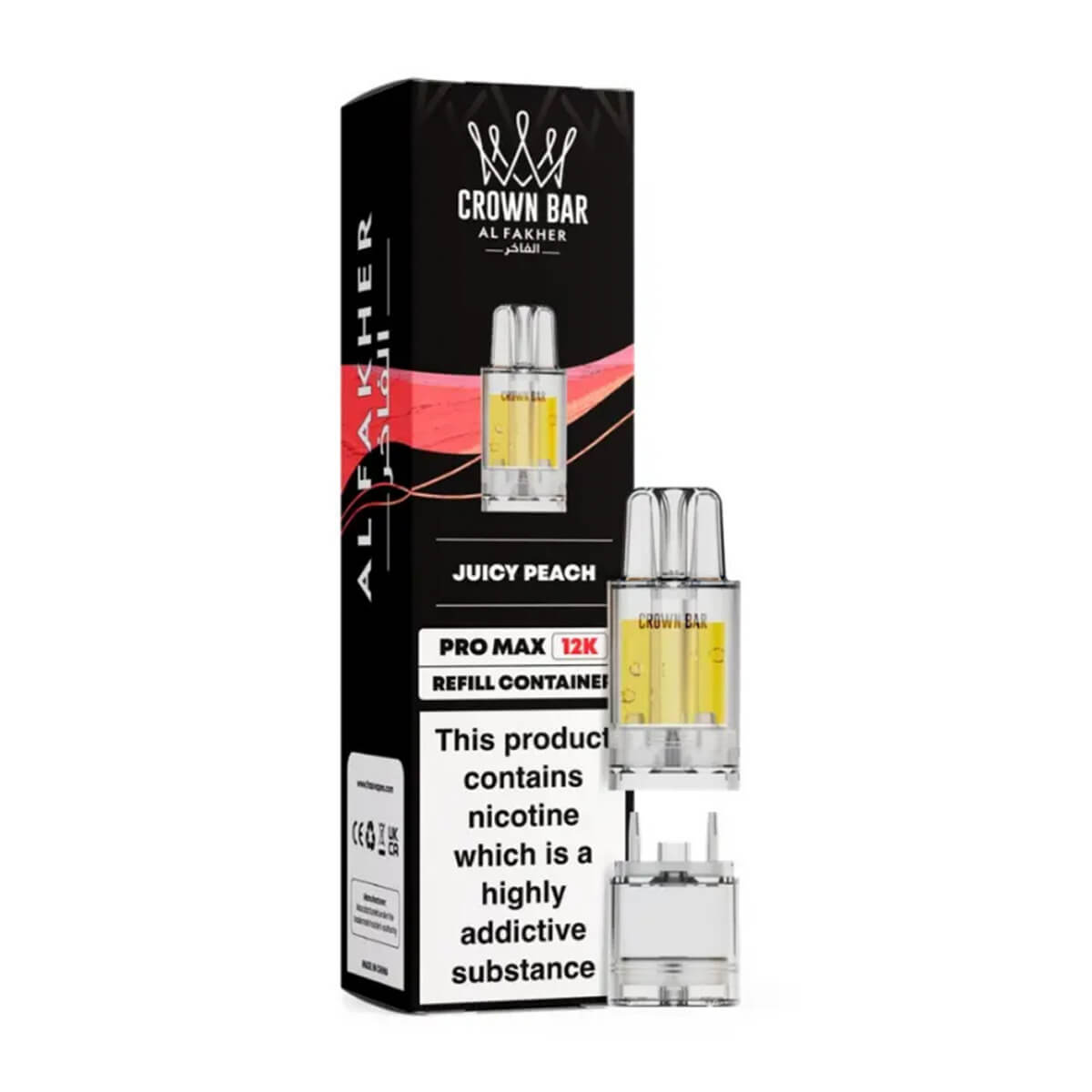 Juicy Peach Crown Bar Pro Max 12K Refill Pods by Al Fakher  Vape 360 Uk