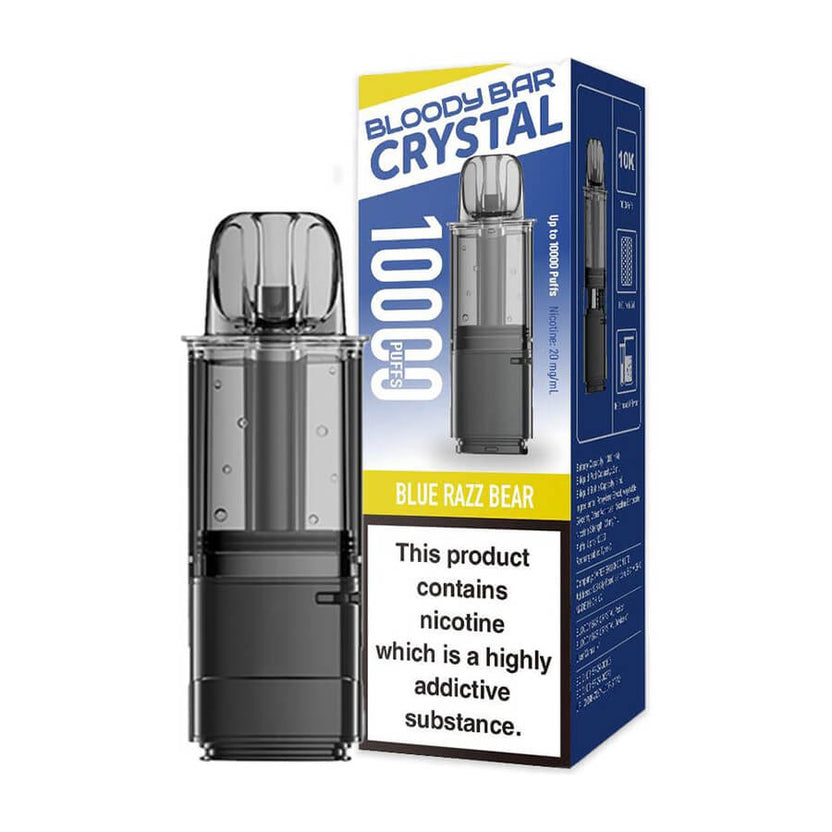 Blue Razz Bear Bloody Bar Crystal 10K Refill Pod
