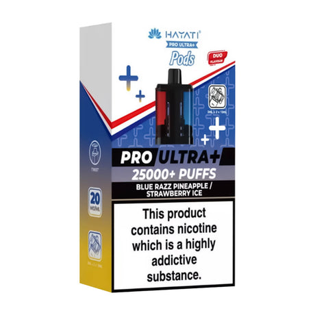 Blue Razz Pineapple & Strawberry Ice Pro Ultra Plus 25K Prefilled Pod + Refill by Hayati