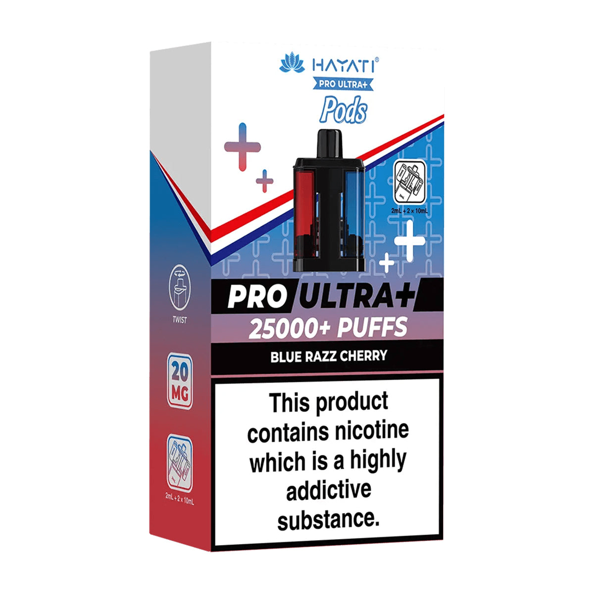 Blue Razz Cherry Pro Ultra Plus 25K Prefilled Pod + Refill by Hayati  Vape  360 Uk
