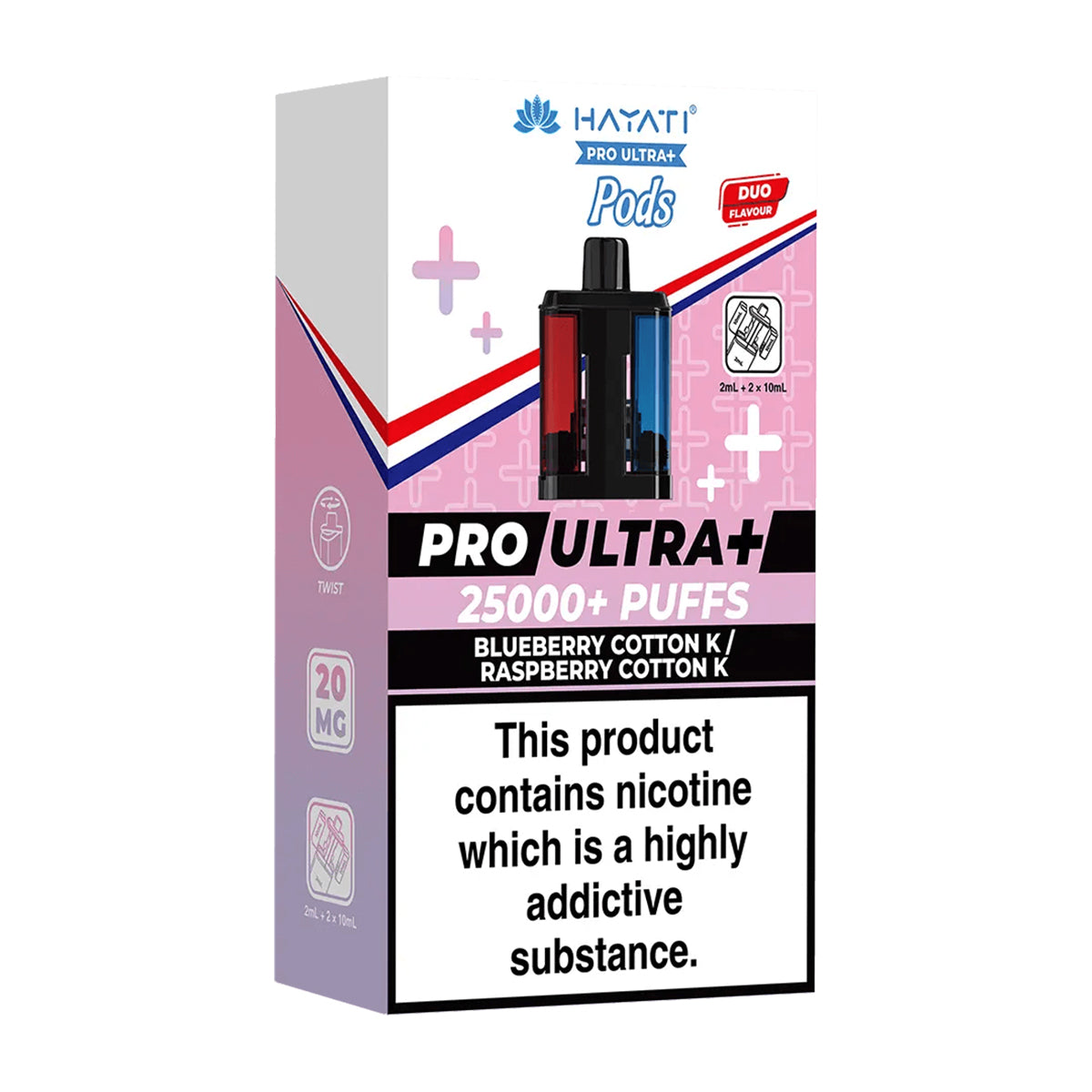 Blueberry Cotton Candy / Raspberry Cotton Candy Pro Ultra Plus 25K Pre   Vape 360 Uk