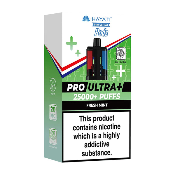 Fresh Mint Pro Ultra Plus 25K Prefilled Pod + Refill by Hayati – Vape 360 Uk