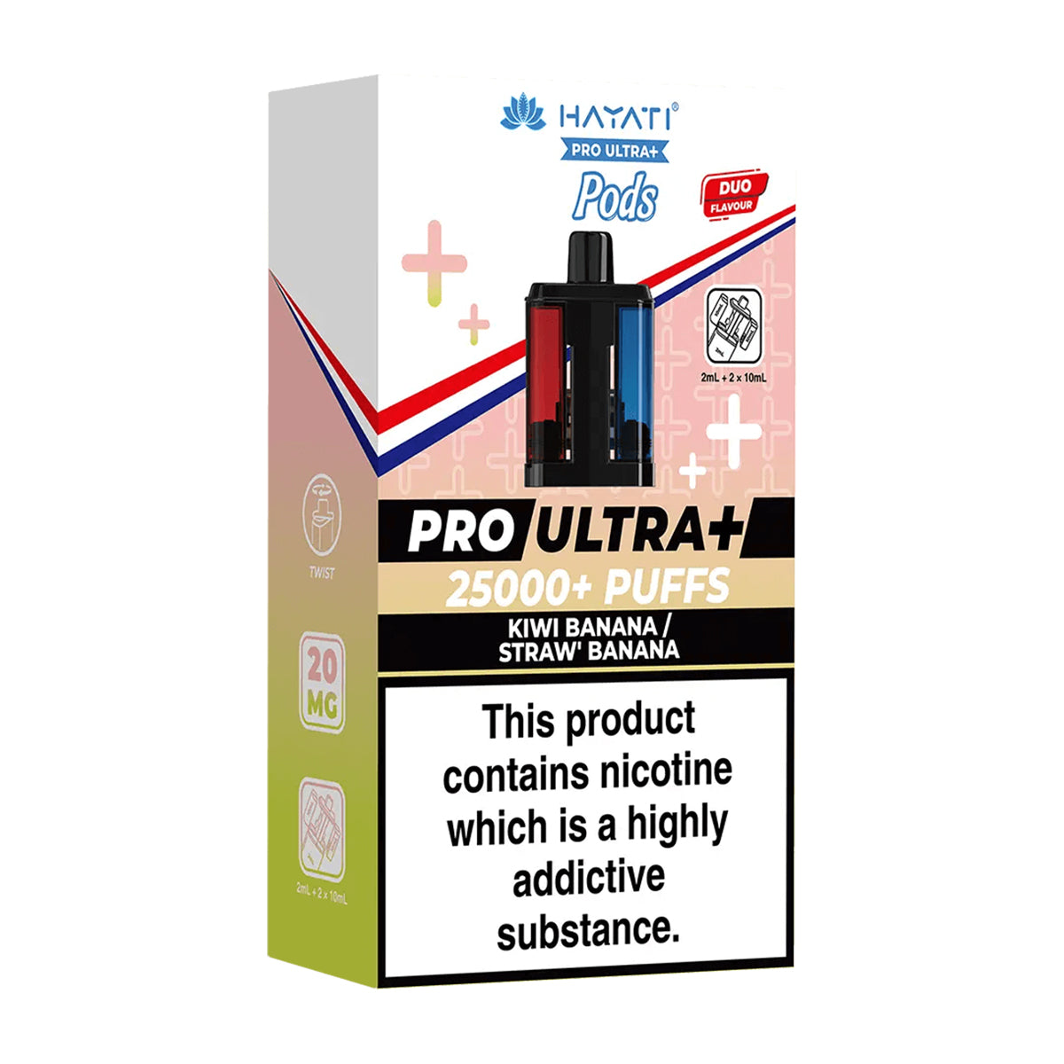 Kiwi Banana / Strawberry Banana Pro Ultra Plus 25K Prefilled Pod + Refill by Hayati