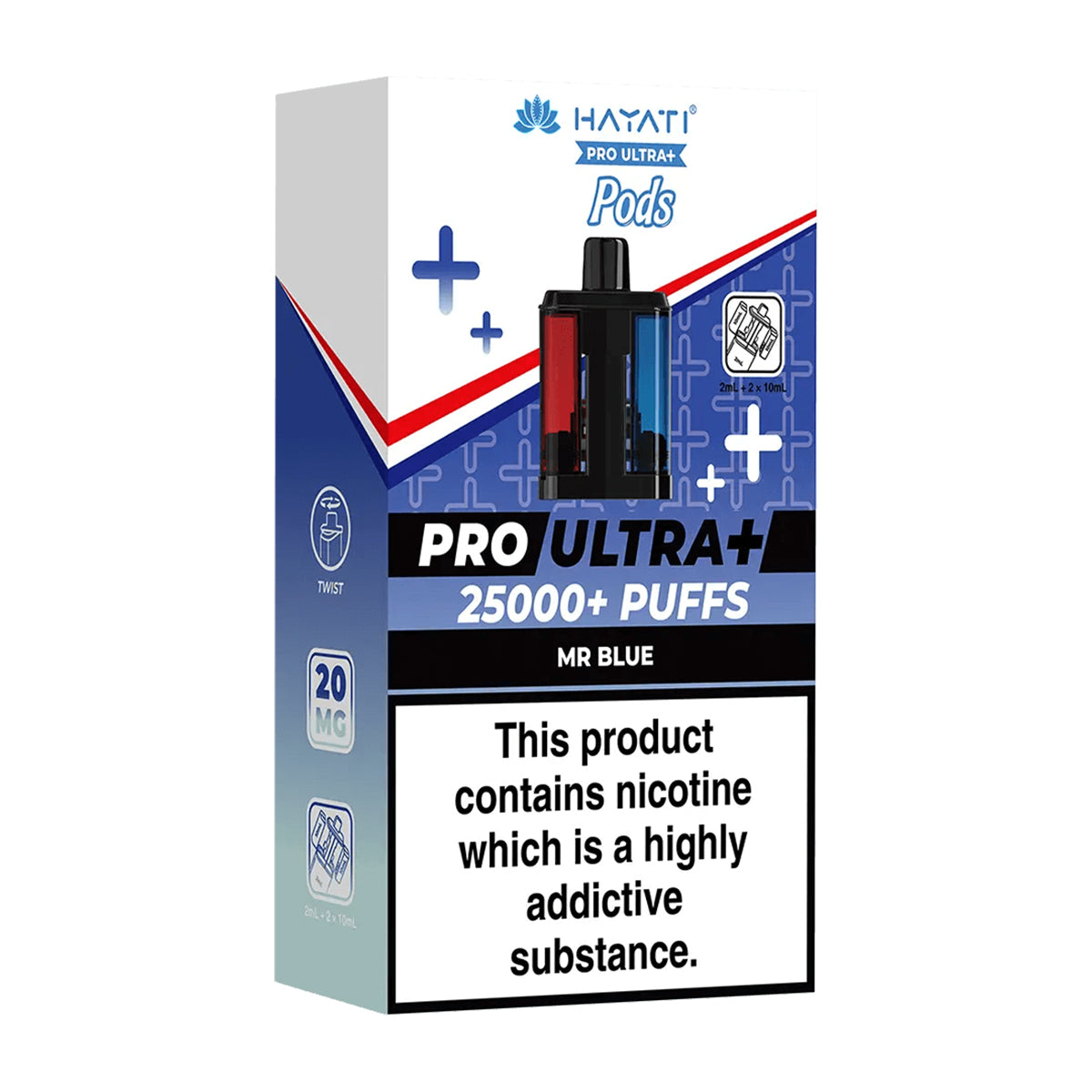 Mr Blue Pro Ultra Plus 25K Prefilled Pod + Refill by Hayati – Vape 360 Uk