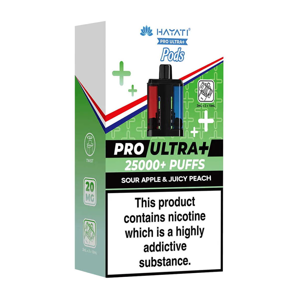 hayati pro ultra pineapple sours Sour Apple & Juicy Peach Pro Ultra Plus 25K Prefilled Pod + Refill by –  Vape 360 Uk