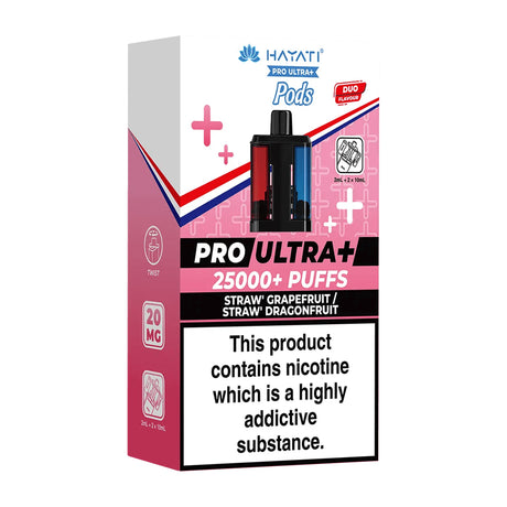 Strawberry Grapefruit / Strawberry Dragonfruit Pro Ultra Plus 25K Prefilled Pod + Refill by Hayati