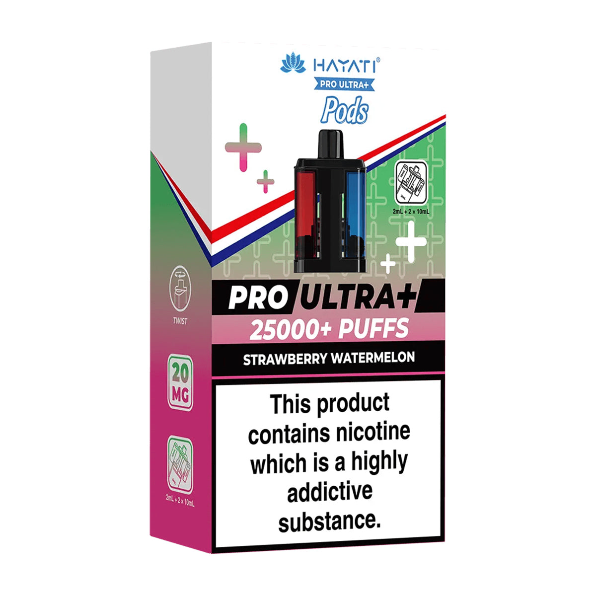 Strawberry Watermelon Pro Ultra Plus 25K Prefilled Pod + Refill by Hayati