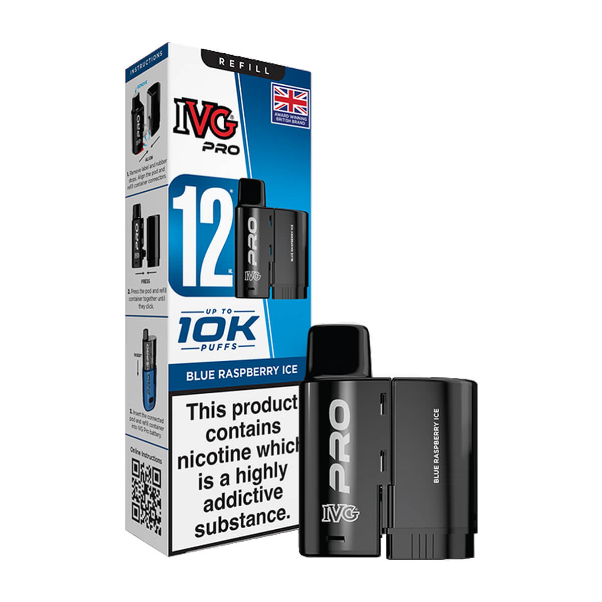 Blue Raspberry Ice IVG Pro 12 Refill Pack