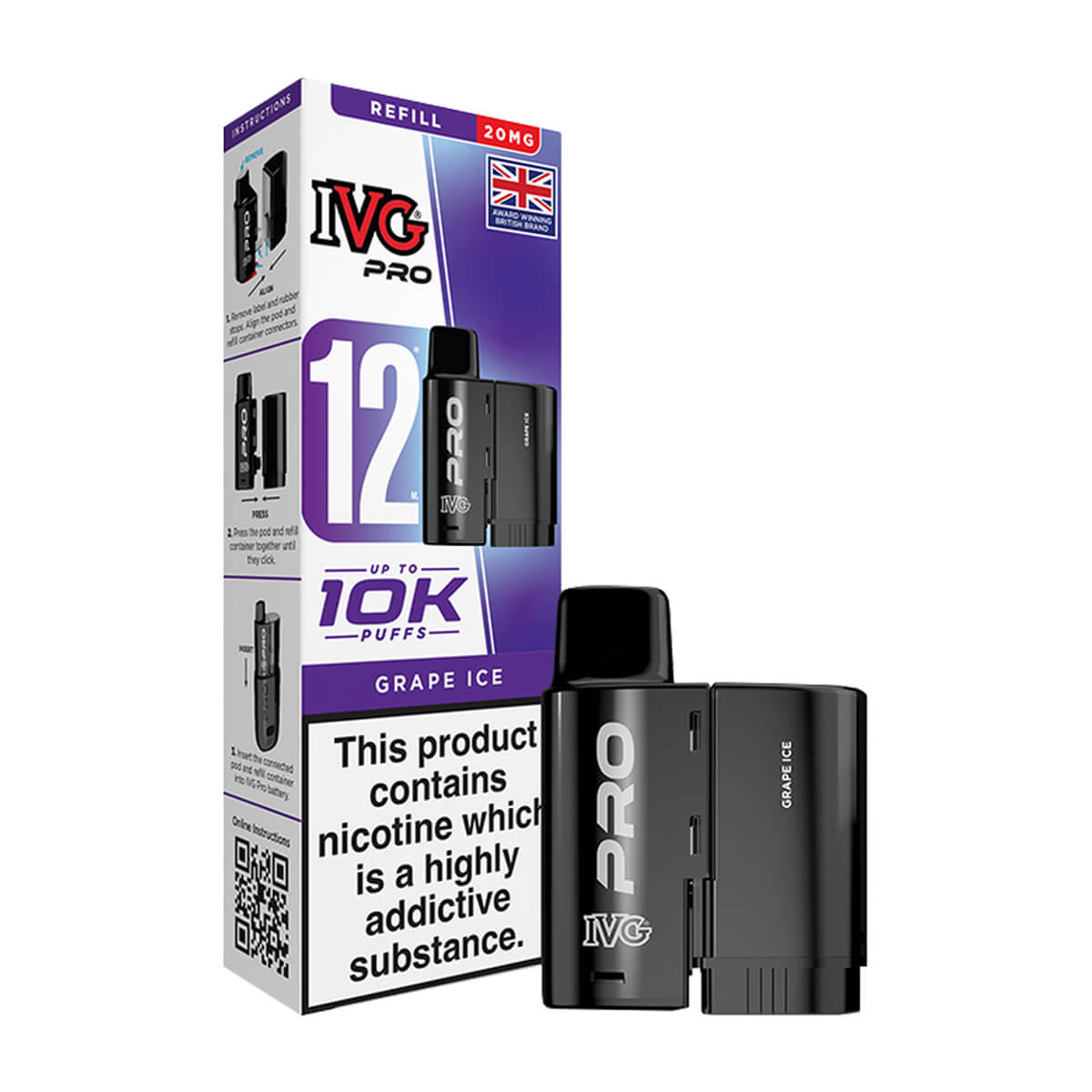 Grape Ice IVG Pro 12 Refill Pack