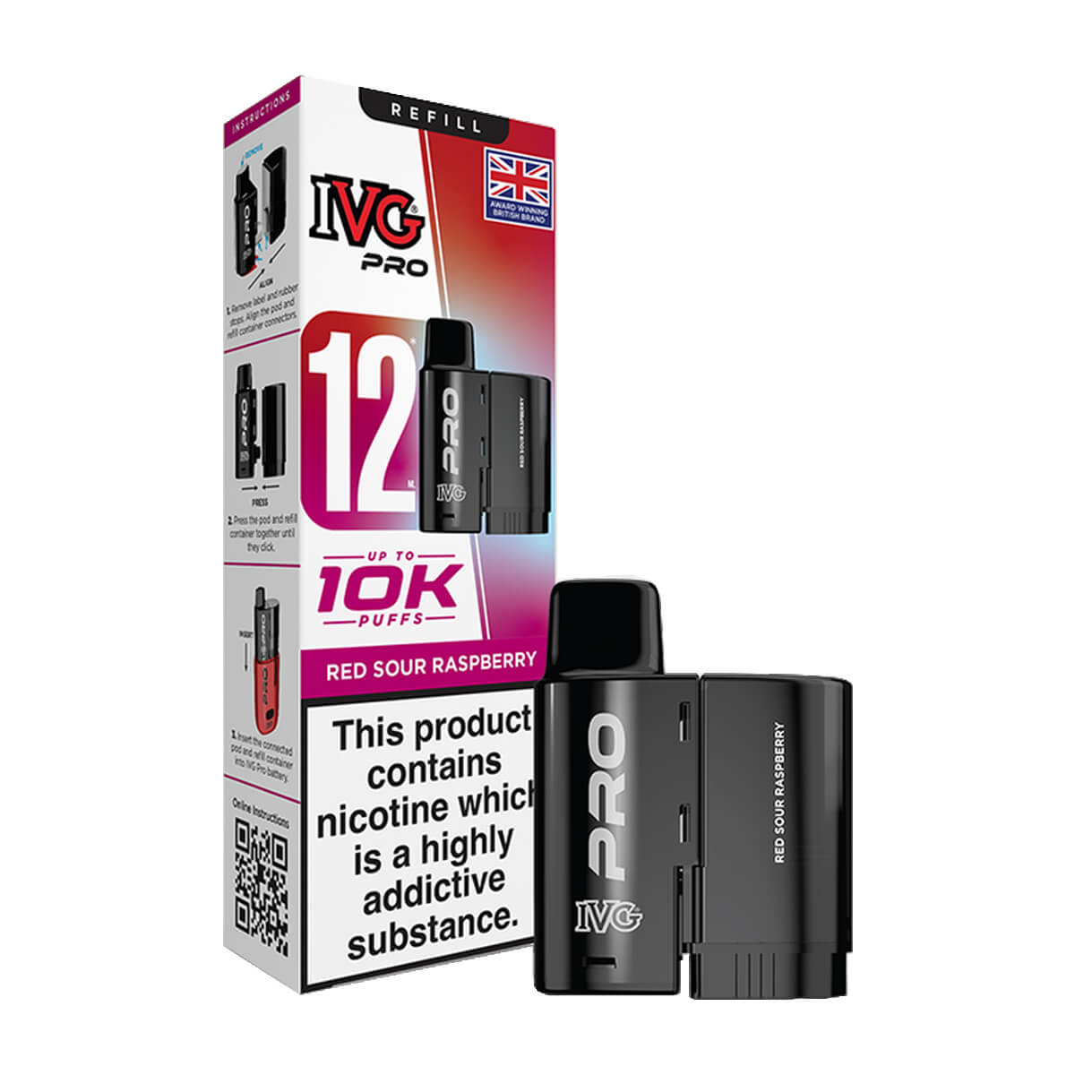 Red Sour Raspberry IVG Pro 12 Refill Pack