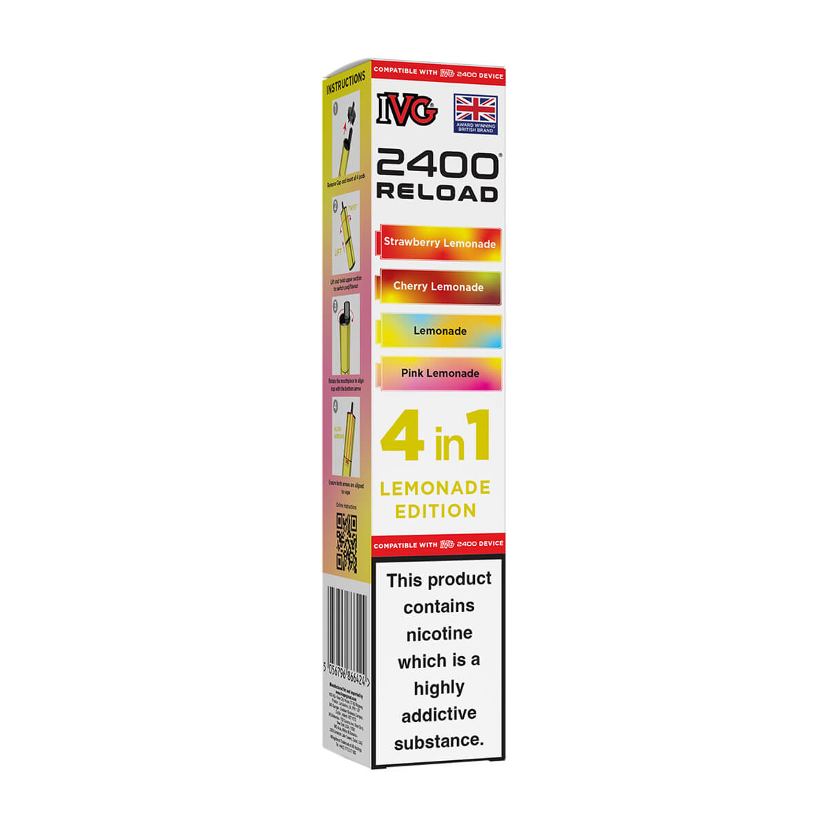 Lemonade Edition IVG 2400 Reload Prefilled Pods – Vape 360 Uk