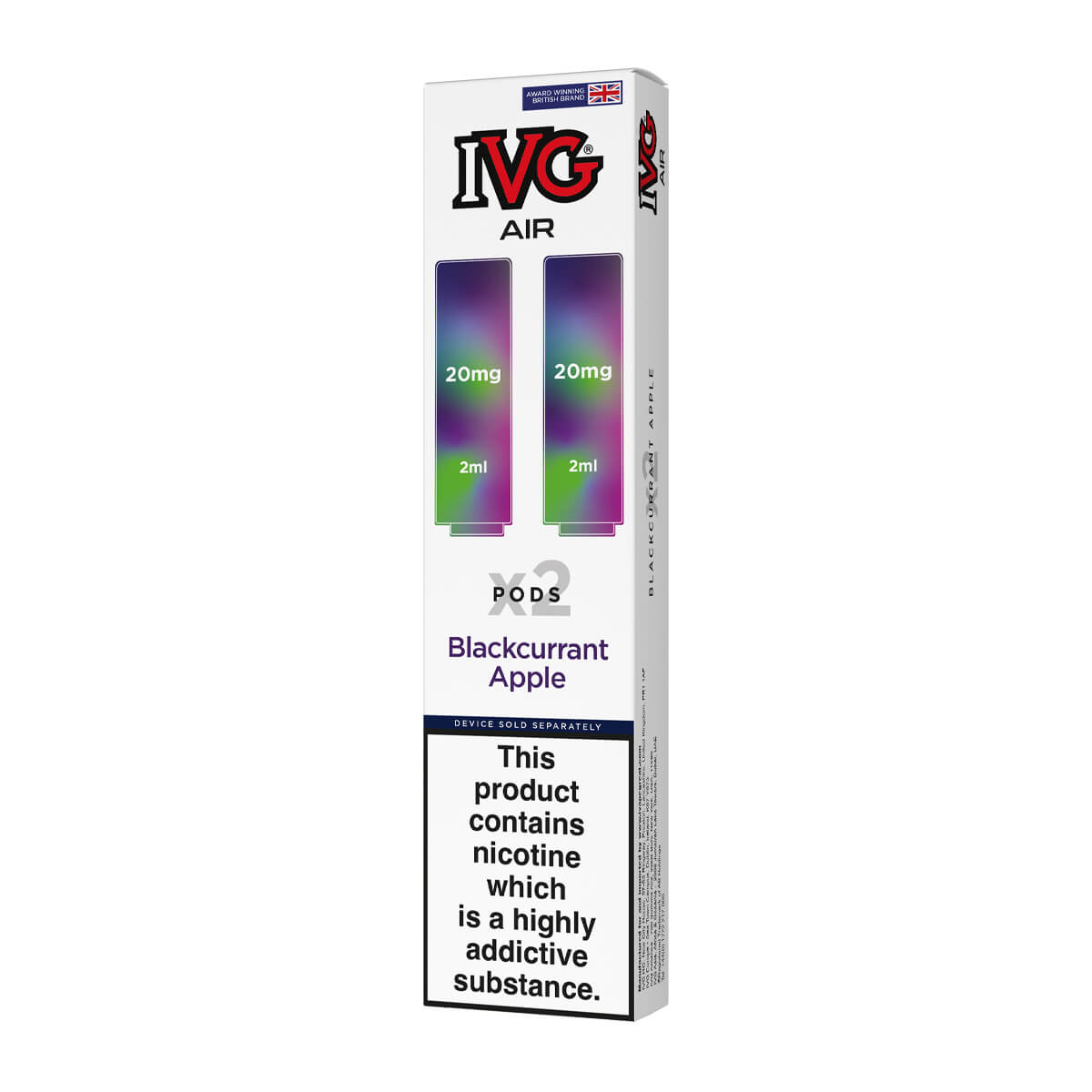 Blackcurrant Apple IVG Air Prefilled Pods