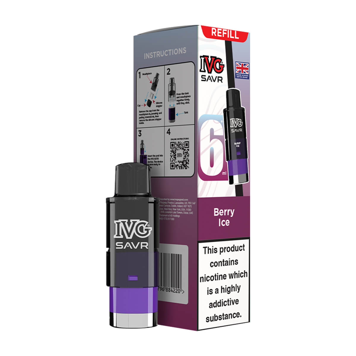 IVG SAVR Prefilled Pod Berry Ice