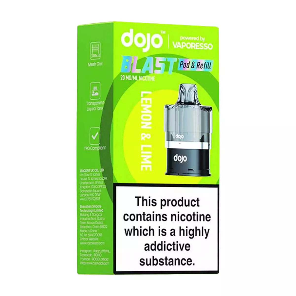 Lemon & Lime DoJo Blast 6000 Prefilled Pods Vape 360 Uk Lemon & Lime DoJo Blast 6000 Prefilled Pods Vape 360 Uk