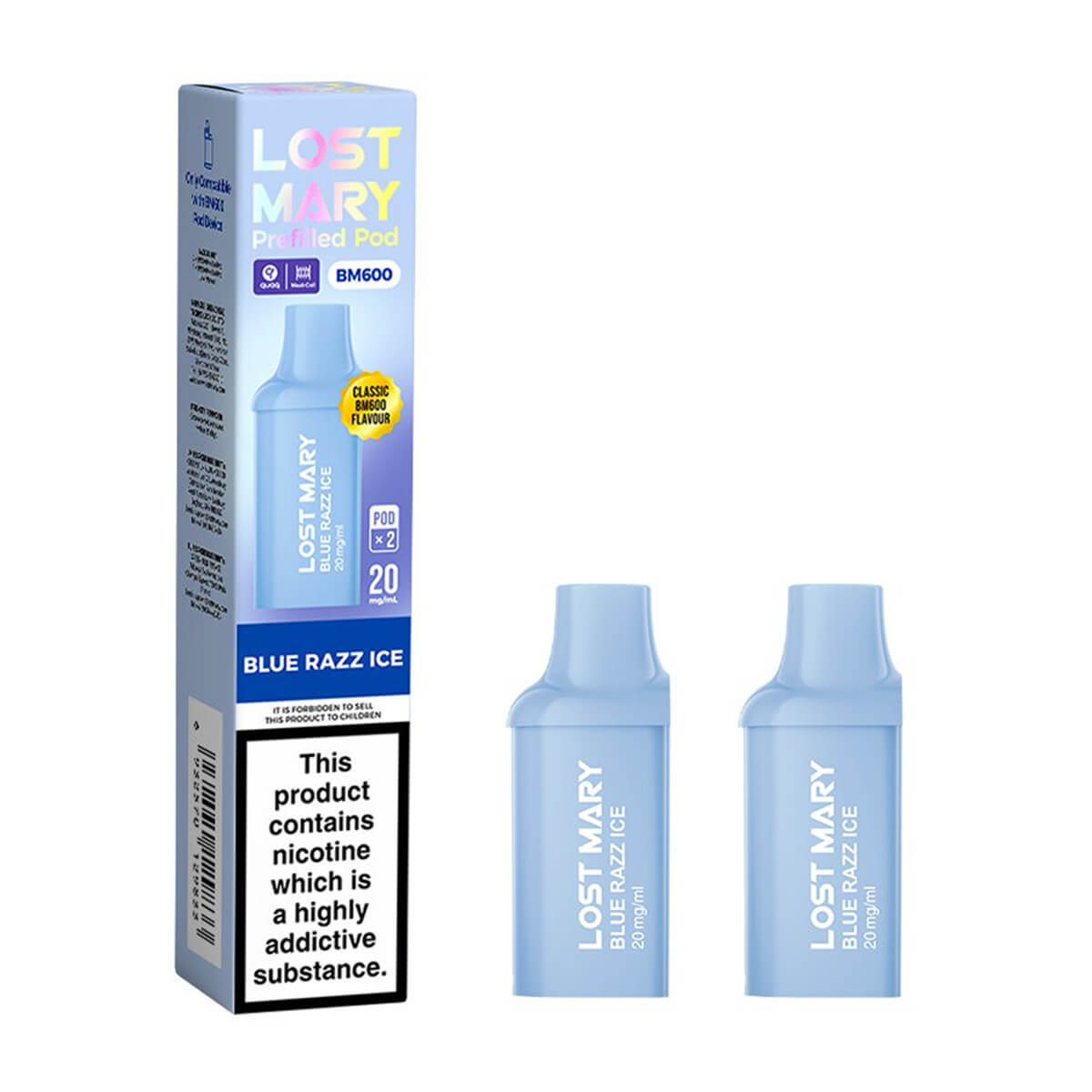 Blue Razz Ice BM600 Prefilled Pods by Lost Mary