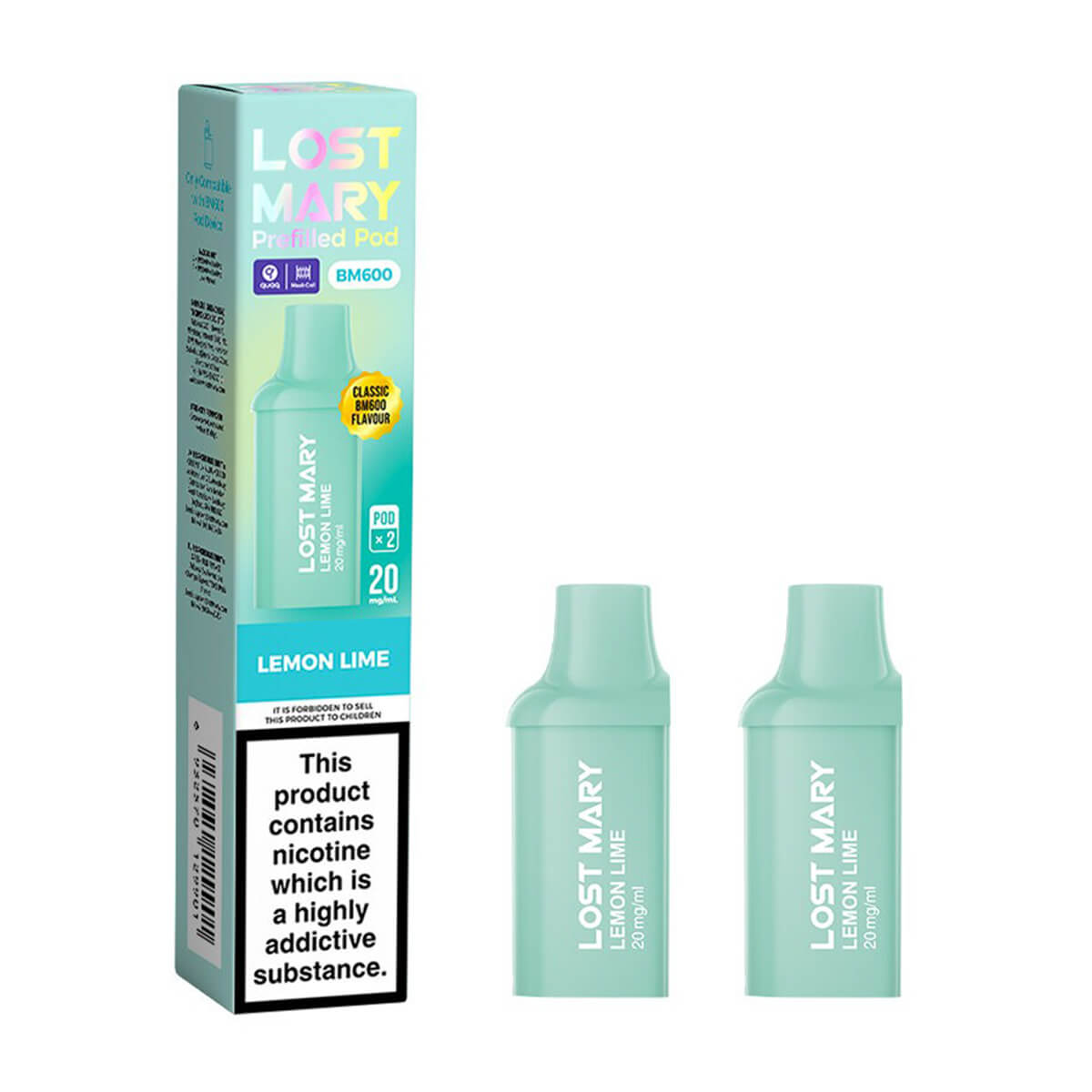 Lemon Lime BM600 Prefilled Pods by Lost Mary
