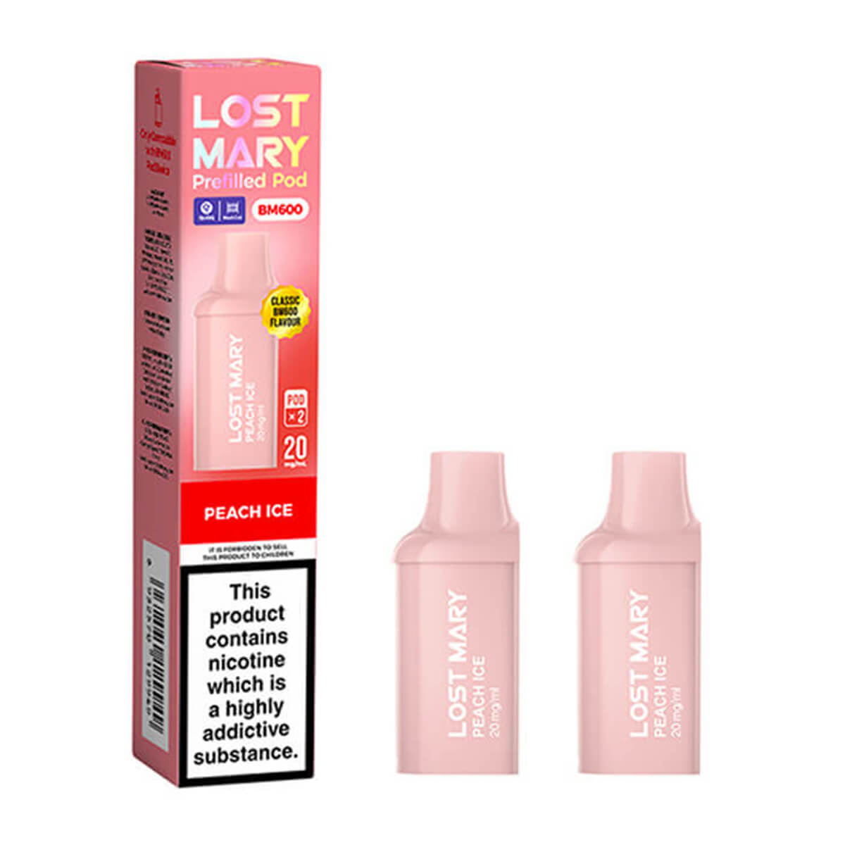 Peach Ice BM600 Prefilled Pods by Lost Mary