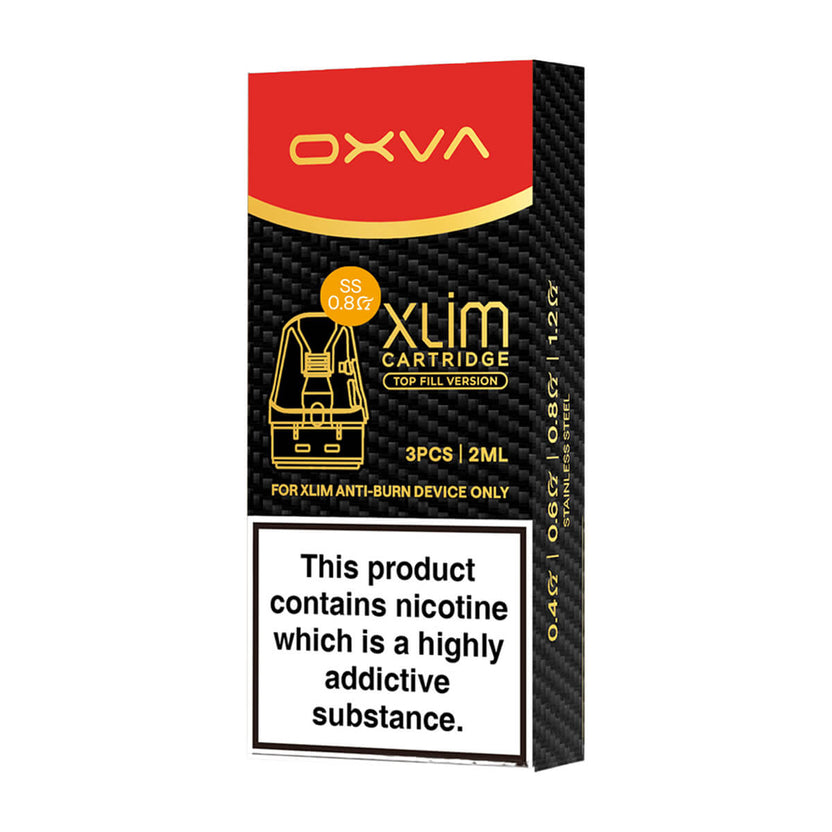 OXVA Xlim SS Top Fill Replacement Pods - 0.8 Ohm