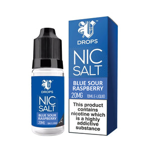 V Drops 10ml Nic Salt E-Liquid Blue Sour Raspberry