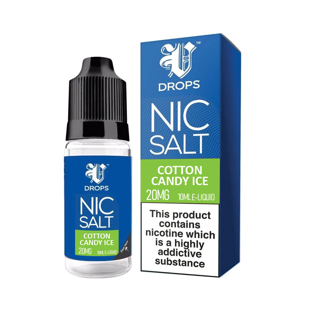 V Drops 10ml Nic Salt E-Liquid Cotton Candy Ice