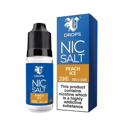 V Drops 10ml Nic Salt E-Liquid Peach Ice