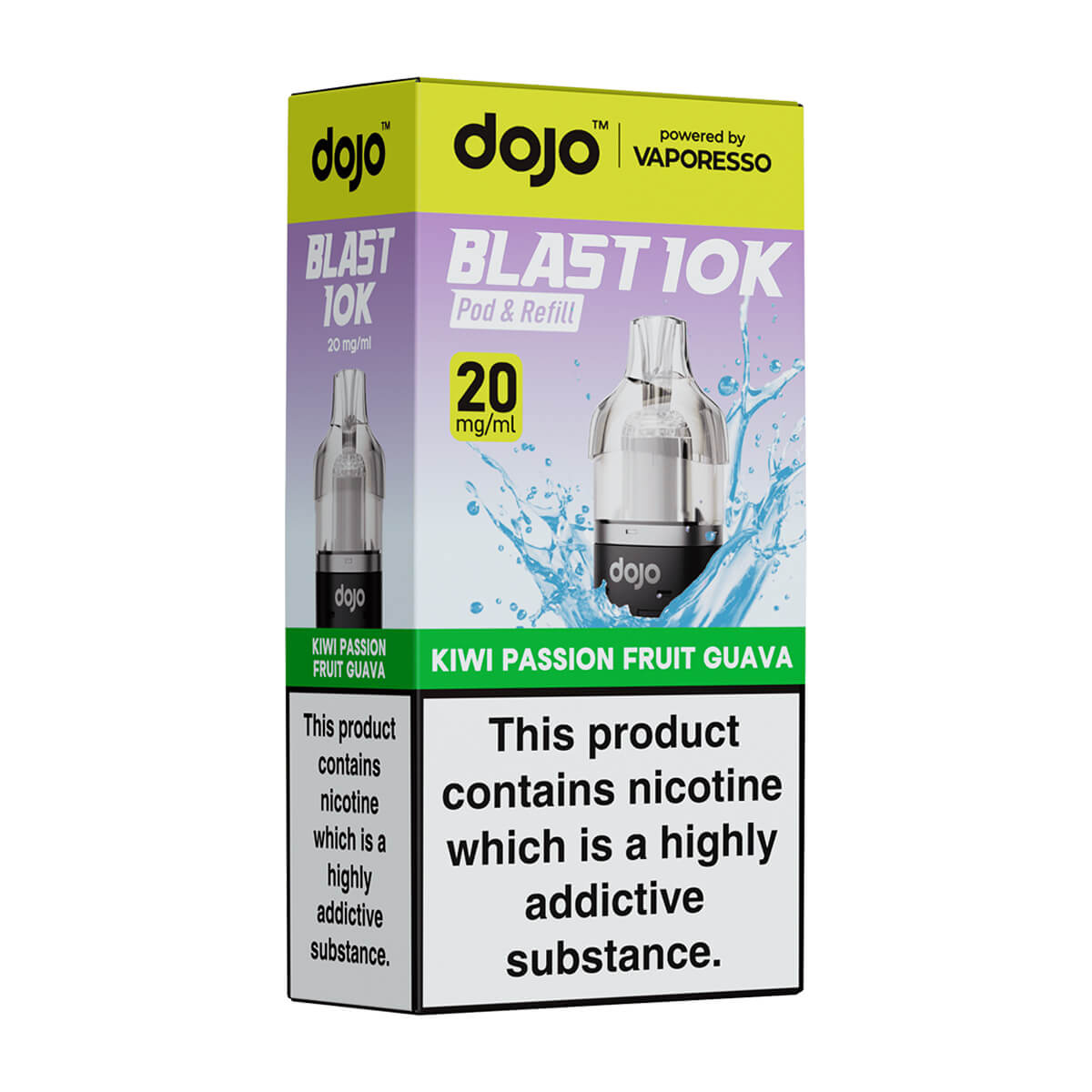 Kiwi Passion Fruit Guava DoJo Blast 10k Prefilled Pods + Refills by Vaporesso