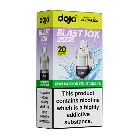 Kiwi Passion Fruit Guava DoJo Blast 10k Prefilled Pods + Refills by Vaporesso